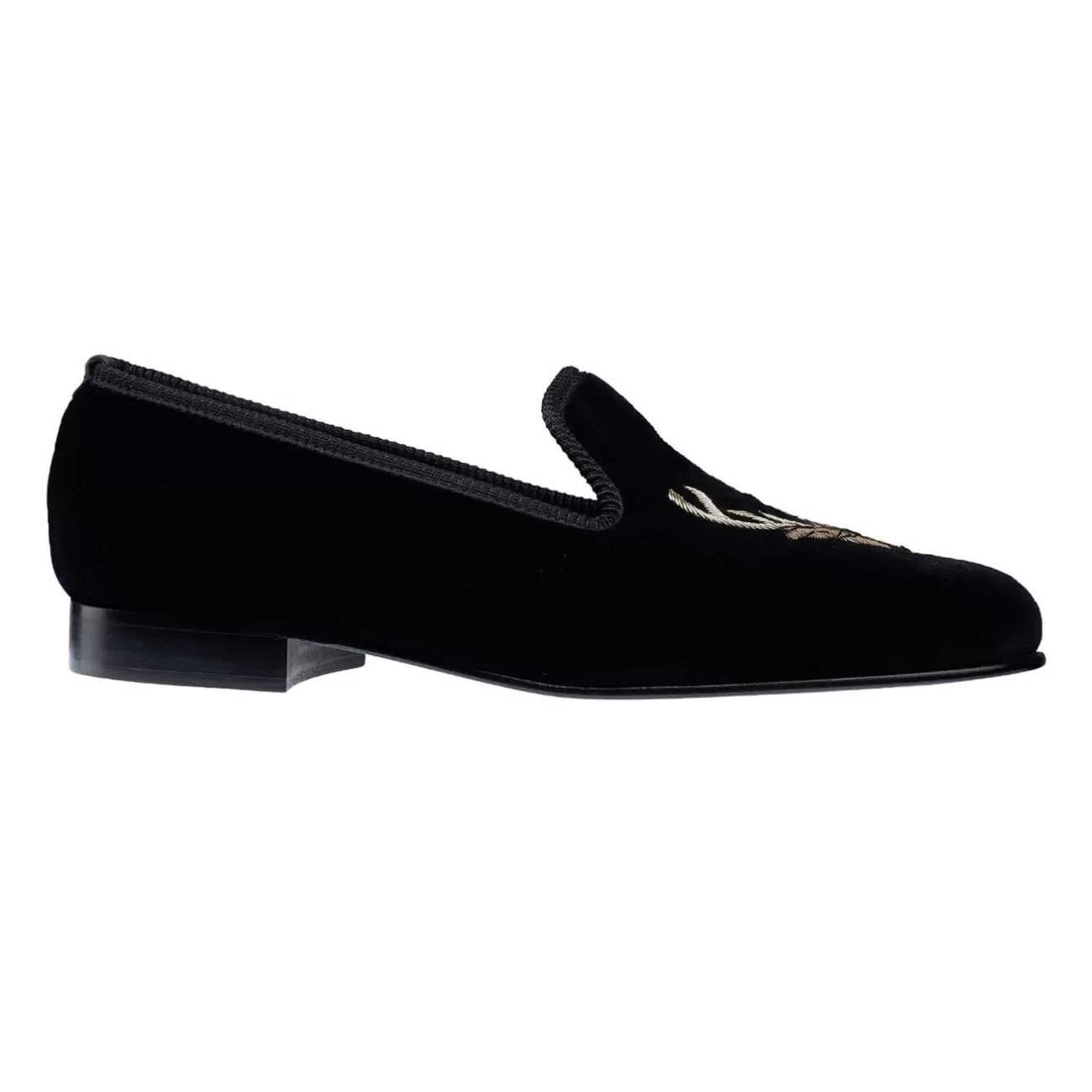 Main Collection | Velvet Slippers | Crockett & Jones Stags Head